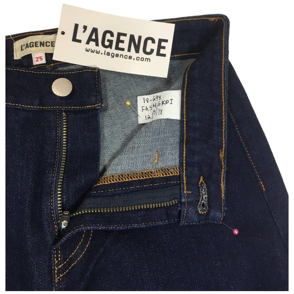 New L’Agence Womens Size 25 Mid Rise Skinny Jeans Dark Wash Denim Blue - Picture 5 of 7